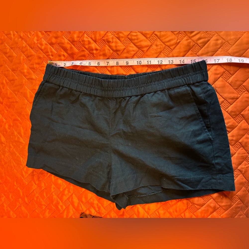J. Crew black elastic waist cotton shorts, size 10